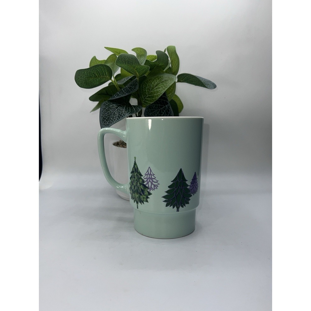 Starbucks 2020 Holiday Christmas Ceramic Coffee Mug Tall 20ozGreen Purple Trees - Picture 3 of 8